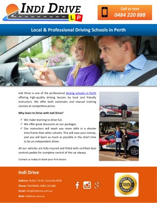 Local & Professional Driving Schools in Perth