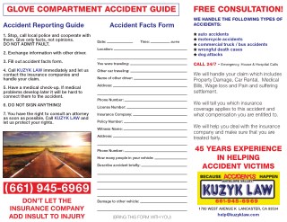 Free Consultation Glove Compartment Accident Guide - Kuzyk Law
