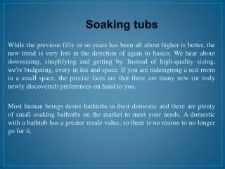 Soaking tubs