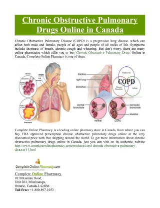 Chronic Obstructive Pulmonary Drugs Online in Canada