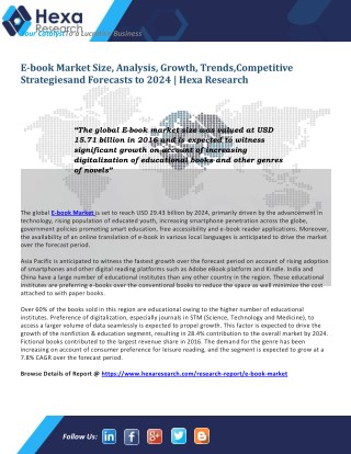 E-book Market Size, Share, Analysis, | Industry Report, 2024