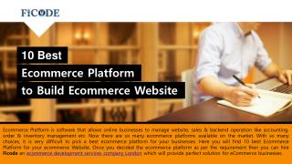 10 Best Ecommerce Platform to Build Ecommerce Website