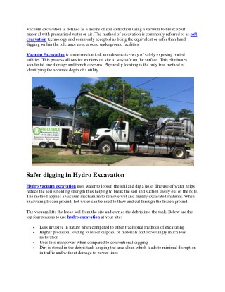 Hydro vs Air Excavationâ€¦Which can provide a safer alternative for your industry?