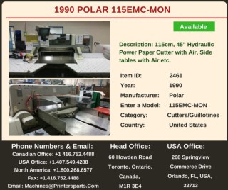 1990 POLAR 115EMC-MON Cutters/Guillotines Machine