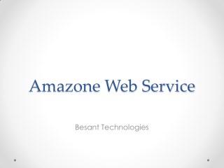 Amazon Web Services Training in Bangalore