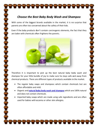 Best Baby Body Wash and Shampoo