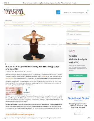 Bhramari Pranayama (Humming Bee Breathing) steps and benefits - Patanjali Ayurvedic Products