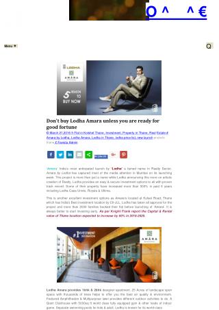 Donâ€™t buy Lodha Amara unless you are ready for good fortune