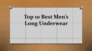 Top 10 best menâ€™s long underwear