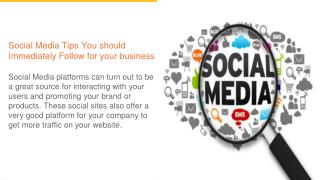 Social Media Tips for youe Business Growth