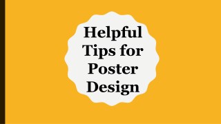 Helpful Tips for Poster Design