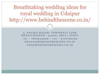 Breathtaking wedding ideas for royal wedding in Udaipur