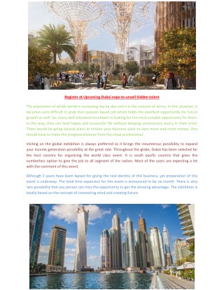 Dubai new projects for expo 2020