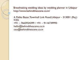 Breathtaking wedding ideas by wedding planner in Udaipur