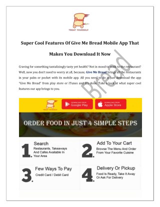 Super Cool Features Of Give Me Bread Mobile App That Makes You Download It Now