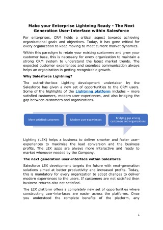 Make your Enterprise Lightning Ready