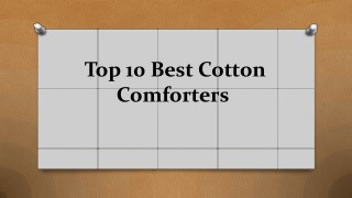 Top 10 best cotton comforters
