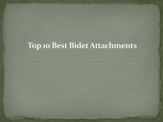 Top 10 best bidet attachment
