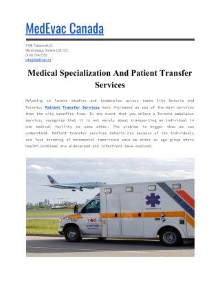 Medical Transportation Ontario