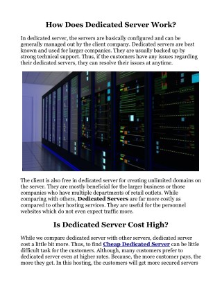 Cheap SSD Dedicated Server