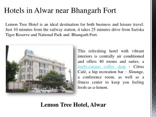 Hotels in Alwar near Bhangarh Fort