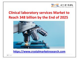 Clinical Laboratory Services Market to Reach Valuation USD 348 Billion by 2025 | Crystal Market research