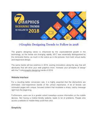 7 Graphic Designing Trends to Follow in 2018