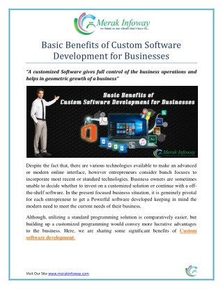 Basic Benefits of Custom Software Development for Businesses