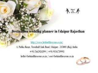 Destination wedding planner in Udaipur Rajasthan