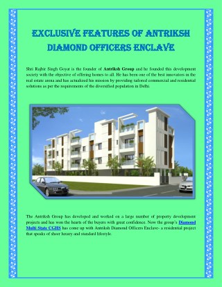 Exclusive Features of Antriksh Vaikunth Officers Enclave.