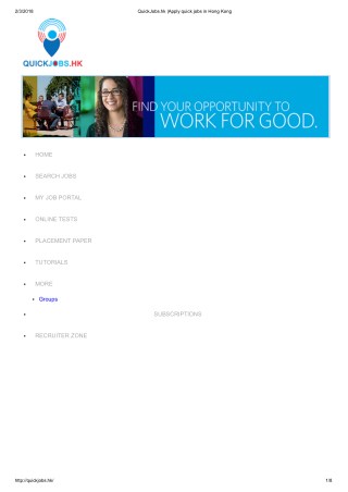Apply quick jobs in Hong Kong