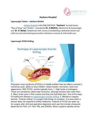 Laparoscopic Surgery Center â€“ Aashara Hospital