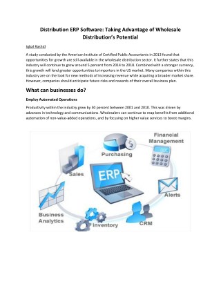 Distribution ERP Software: Taking Advantage of Wholesale Distributionâ€™s Potential