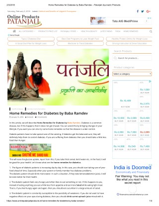 Home Remedies for Diabetes by Baba Ramde