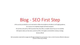 Blog - SEO First Step
