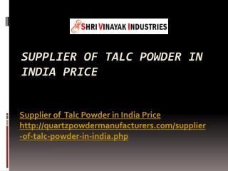 Supplier of Talc Powder in India Price