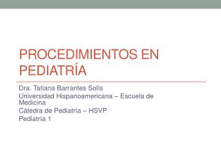 Procedimientos en pediatría