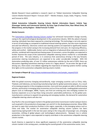 Automotive Collapsible Steering Column Market - Global Forecast To 2023