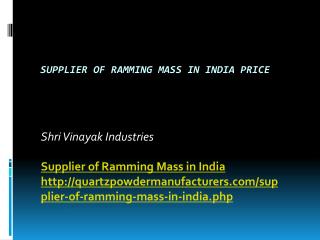 Supplier of Ramming Mass in India Price