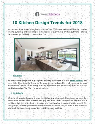 10 Kitchen Design Trends for 2018