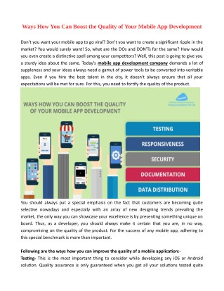 Ways How You Can Boost the Quality of Your Mobile App Development