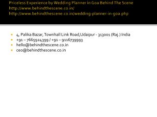 Priceless Experience by Wedding Planner in Goa Behind The Scene