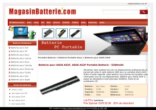 Batterie pour ASUS A52F, ASUS A52F Portable Batterie