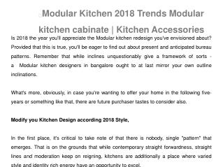 Modular Kitchen 2018 Trends - Modular kitchen cabinate | Kitchen Accessories