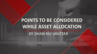Master the art of Asset AllocationÂ 