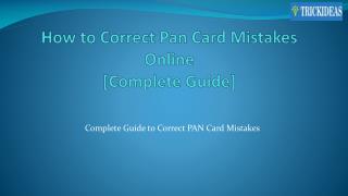 How to Correct Pan Card Mistakes Online [Complete Guide]