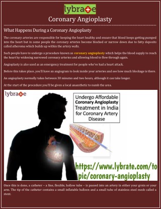 Coronary Angioplasty - Lybrate