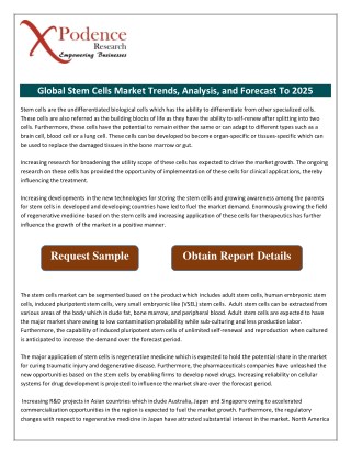 Learn details of the Global Stem Cells Market report