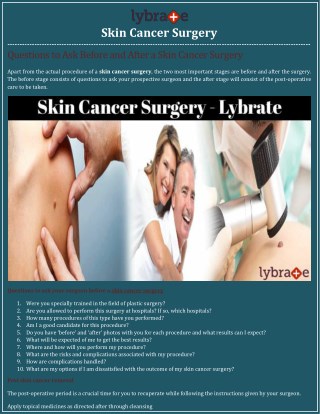 Skin Cancer Surgery - Lybrate