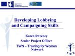 Developing Lobbying and Campaigning Skills